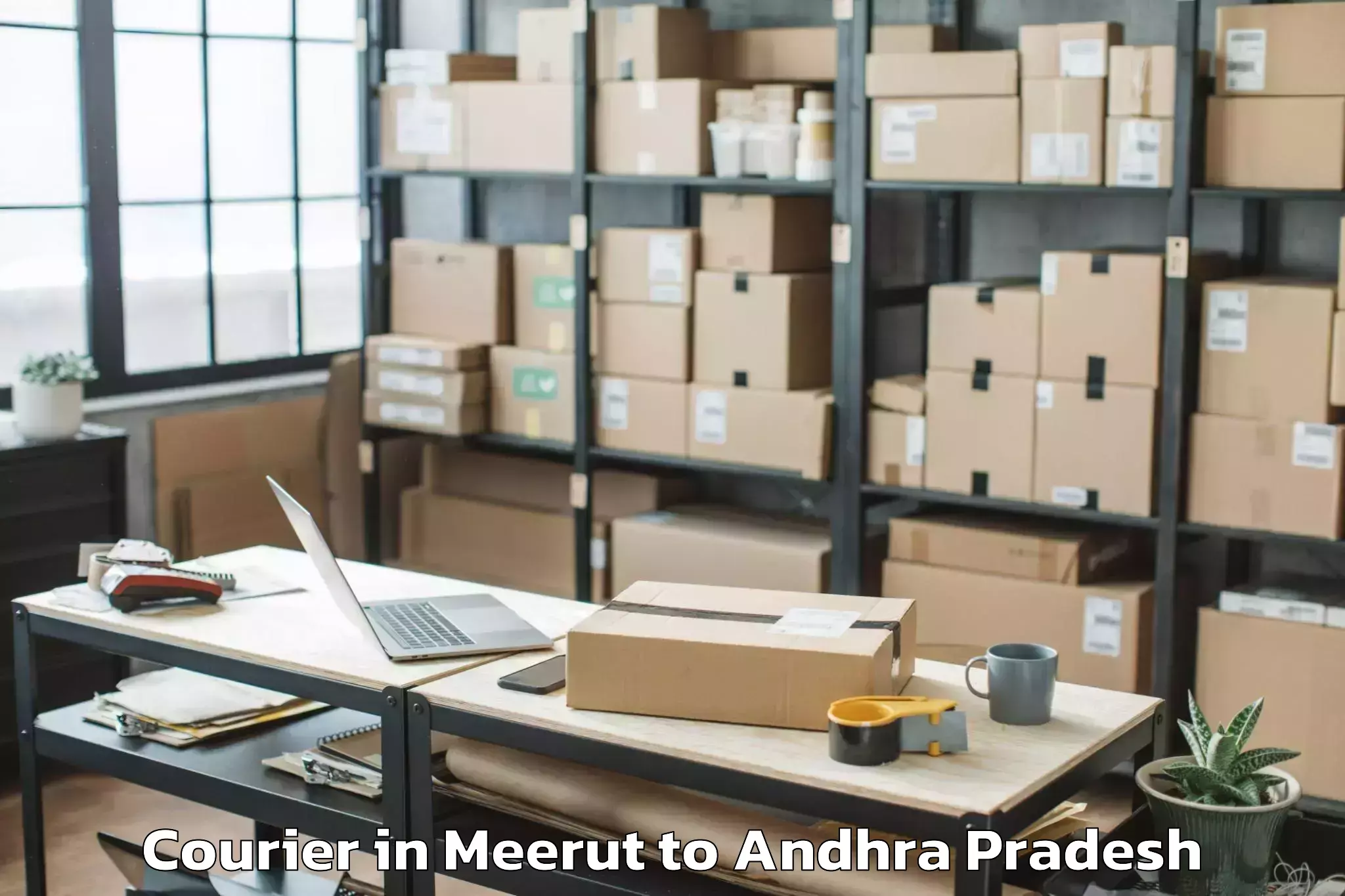 Easy Meerut to Pellakur Courier Booking